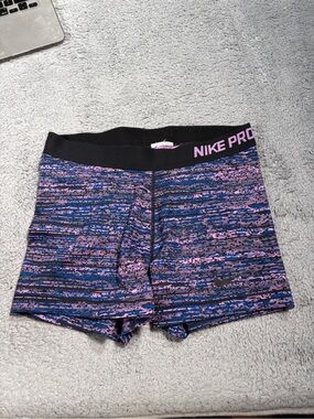 Nike Pro Women's Multicolor (Purple & Blue) Bike Shorts